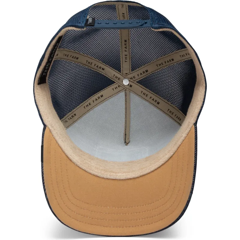 gra-og-marinebla-trucker-cap-the-bandit-coyote-global-core-denim-the-farm-fra-goorin-bros