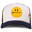beige-og-marinebla-trucker-kasket-surf-and-smile-hft-fra-coastal