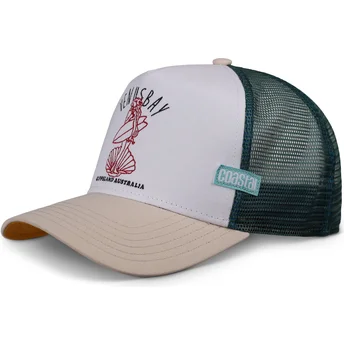 Hvid, grøn og beige trucker-kasket Venus Bay HFT fra Coastal