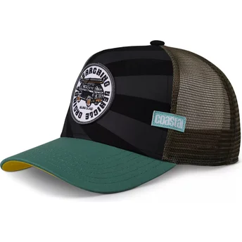 Schwarze und grüne Trucker-Kappe Nijima Island HFT von Coastal