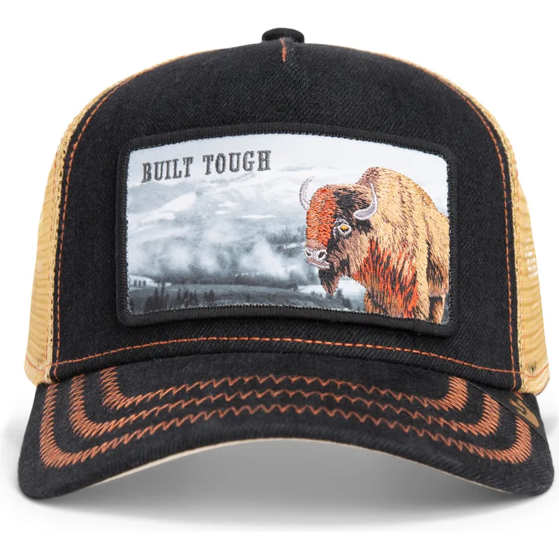 sort-trucker-kasket-boffel-built-tough-wild-heart-the-farm-fra-goorin-bros