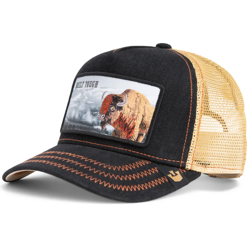 sort-trucker-kasket-boffel-built-tough-wild-heart-the-farm-fra-goorin-bros