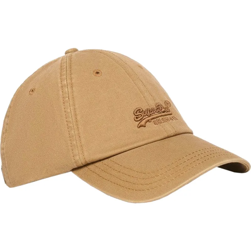 verstellbare-braune-vintage-stickerei-kappe-light-sand-von-superdry