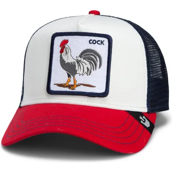 Goorin Bros. Cock Team Rooster Original Opskrift Team Pride The Farm Hvid, Mørkeblå og Rød Trucker Kasket