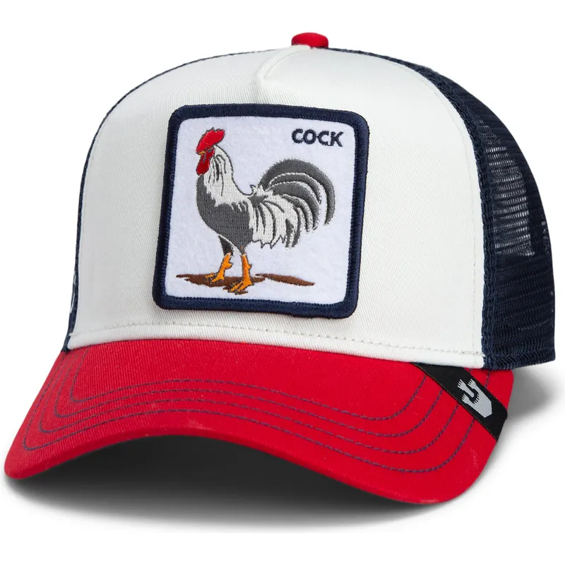 shapka-izvita-shapka-traker-mnogocveten-snapbek-goorin-bros-cock-team-rooster-original-recipe-team-pride-the-farm-white-navy-blu