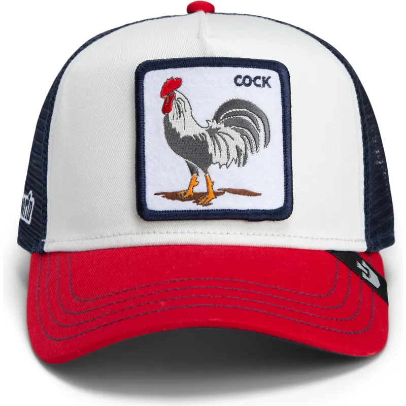 shapka-izvita-shapka-traker-mnogocveten-snapbek-goorin-bros-cock-team-rooster-original-recipe-team-pride-the-farm-white-navy-blu