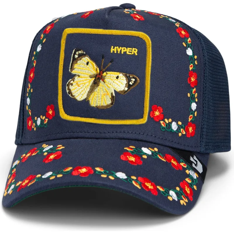 shapka-izvita-shapka-traker-tmnosin-snapbek-goorin-bros-butterfly-hyper-active-flora-fauna-the-farm-navy-blue-hat-the-farm-ot-go