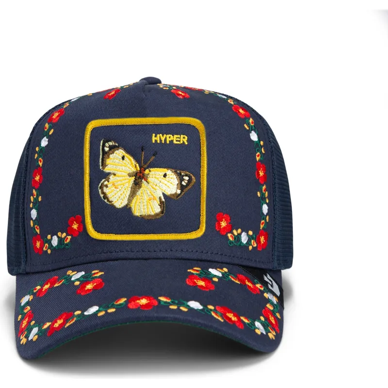 goorin-bros-sommerfugl-hyper-aktiv-flora-fauna-the-farm-morkebla-trucker-hat