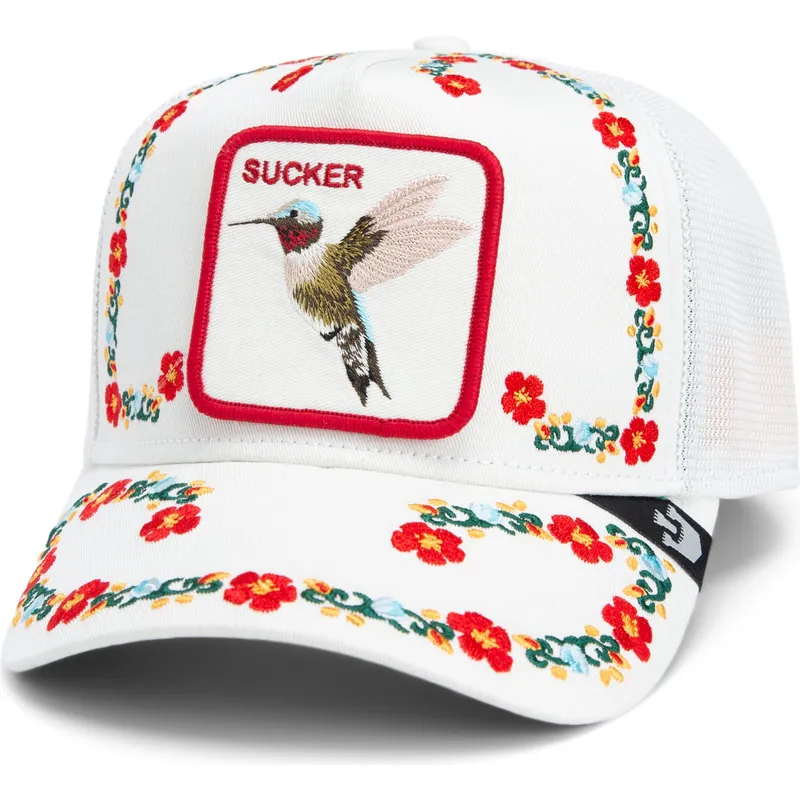 goorin-bros-kolibri-suger-nodvendig-nektar-flora-fauna-the-farm-hvid-trucker-kasket