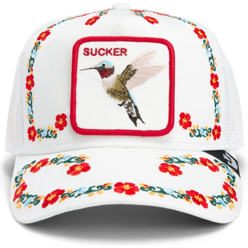 shapka-izvita-byala-snapbek-goorin-bros-hummingbird-sucker-necessary-nectar-flora-fauna-the-farm-white-hat-the-farm-ot-goorin-br