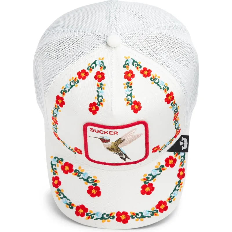 shapka-izvita-byala-snapbek-goorin-bros-hummingbird-sucker-necessary-nectar-flora-fauna-the-farm-white-hat-the-farm-ot-goorin-br