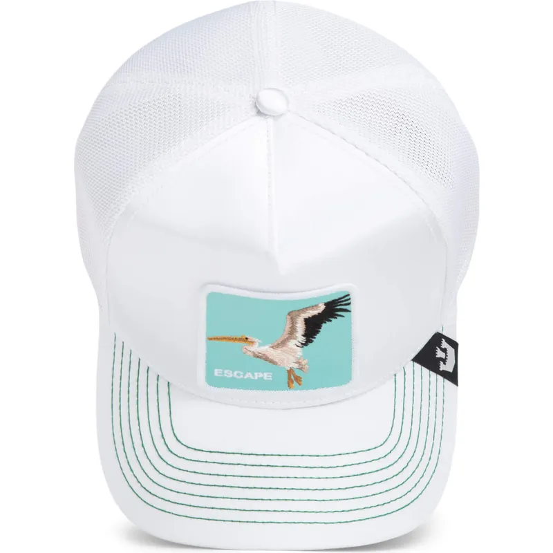 shapka-izvita-traker-byala-snapbek-goorin-bros-pelican-bird-escape-not-into-yoga-great-escape-the-farm-white-hat-the-farm-ot-goo