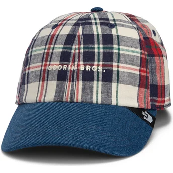 Goorin Bros. Buet Skærm Opvokset I En Lade Papa Kasket Madras The Farm Marineblå og Rød Snapback Kasket