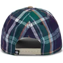 goorin-bros-buet-skaerm-hardly-working-papa-cap-madras-the-farm-marinebla-og-brun-snapback-kasket
