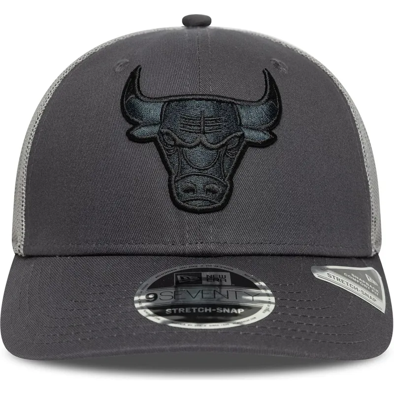 graue-trucker-cap-9seventy-stretch-snap-der-chicago-bulls-nba-von-new-era