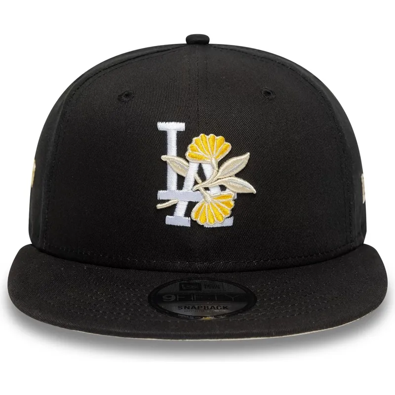 shapka-ploska-cherna-snapbek-9fifty-floral-na-los-angeles-dodgers-mlb-ot-new-era