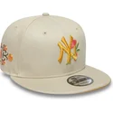 beige-snapback-kappe-9fifty-floral-der-new-york-yankees-mlb-von-new-era