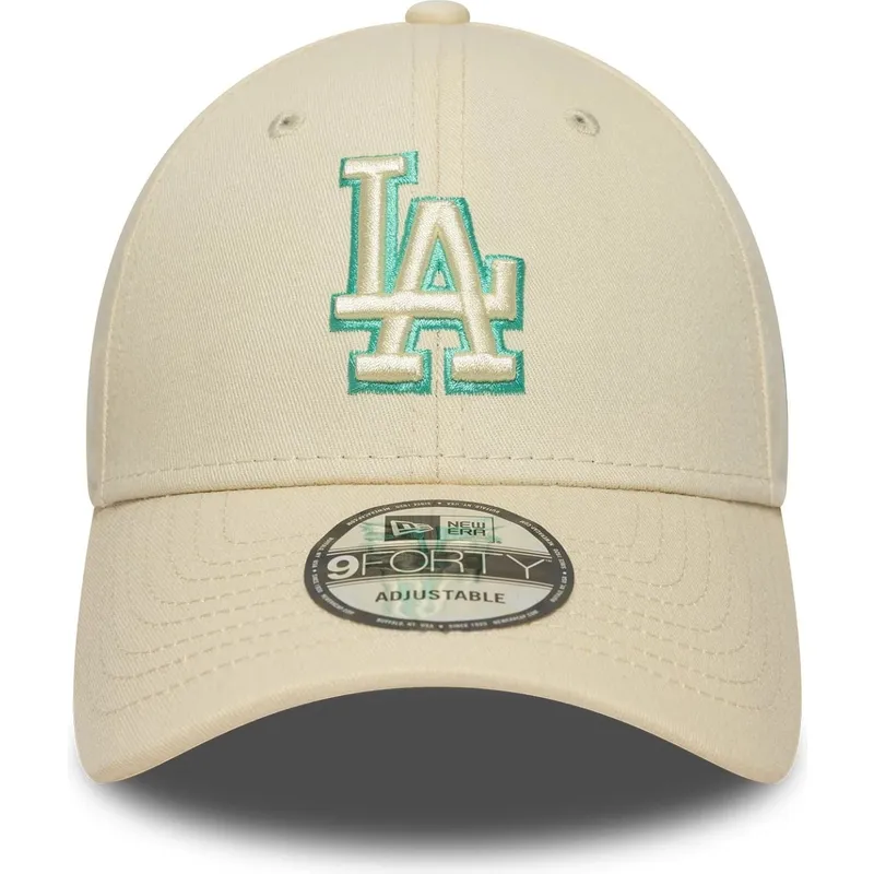 shapka-izvita-bezhov-reguliruem-9forty-team-outline-na-los-angeles-dodgers-mlb-ot-new-era