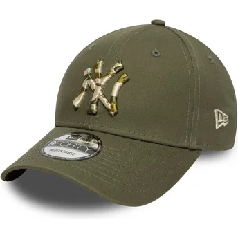 Casquette courbée verte ajustable 9FORTY Seasonal Infill New York Yankees MLB New Era