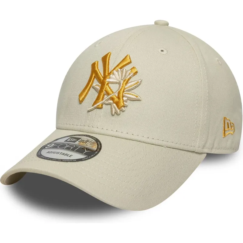 shapka-izvita-bezhov-reguliruem-9forty-floral-icon-na-new-york-yankees-mlb-ot-new-era