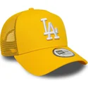 new-era-a-frame-league-essential-los-angeles-dodgers-mlb-yellow-trucker-hat