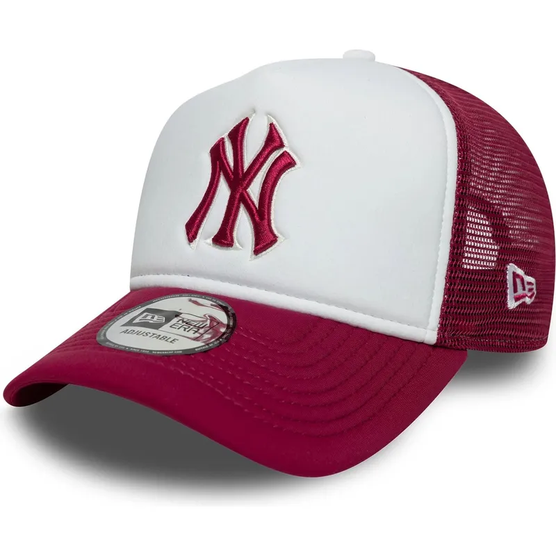 trucker-cap-weiss-und-rot-mit-rotem-logo-e-frame-world-series-von-new-york-yankees-mlb-von-new-era