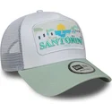 trucker-cap-weiss-und-grun-santorini-greece-a-frame-summer-von-new-era