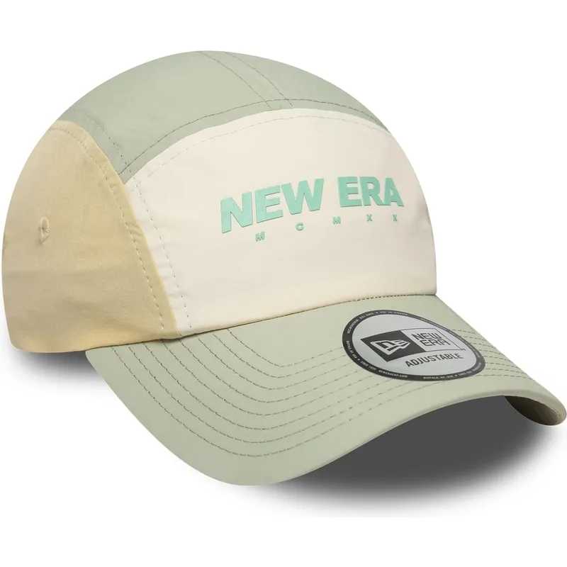 beige-und-grune-verstellbare-curved-cap-runner-tech-von-new-era