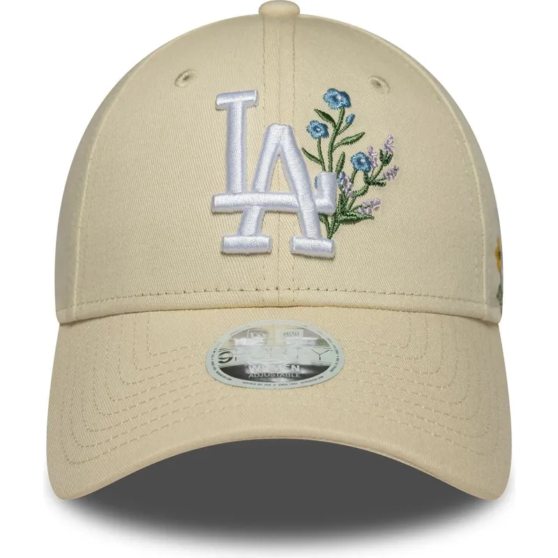 shapka-izvita-bezhov-reguliruem-9forty-floral-icon-na-los-angeles-dodgers-mlb-ot-new-era