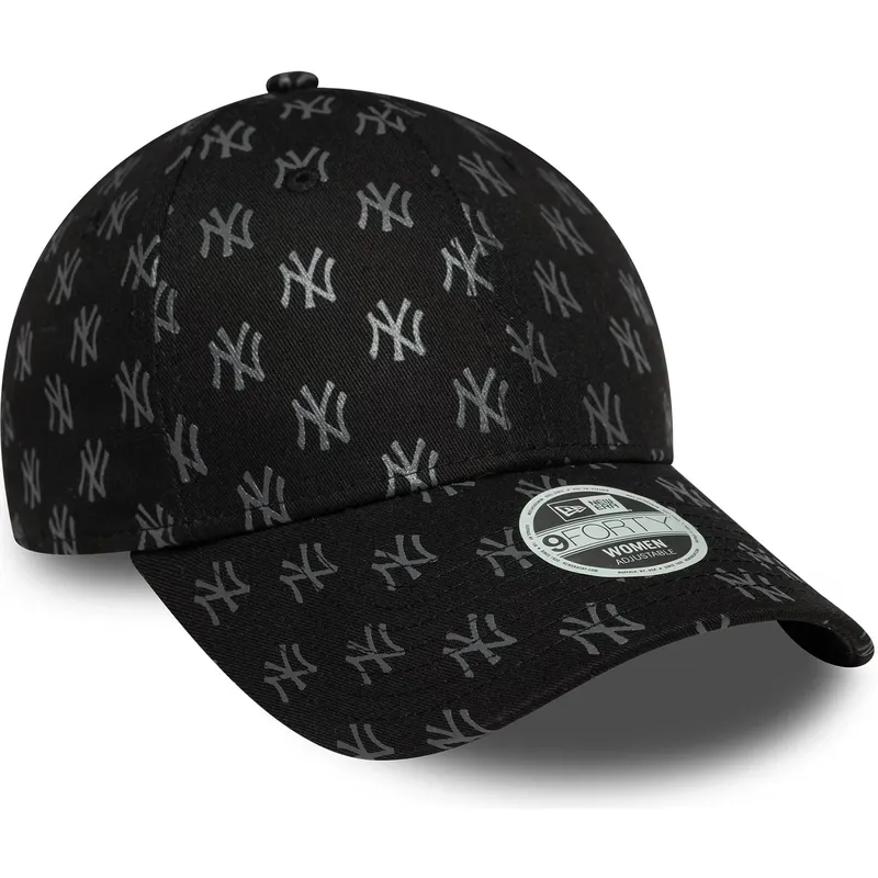new-era-mlb-new-york-yankees-9forty-damen-verstellbare-schwarze-kappe-mit-monogramm