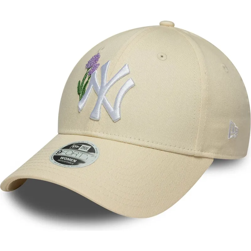 shapka-izvita-bezhov-reguliruem-9forty-beaded-na-new-york-yankees-mlb-ot-new-era