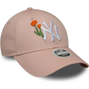 Casquette courbée rose ajustable pour femme 9FORTY Beaded New York Yankees MLB New Era