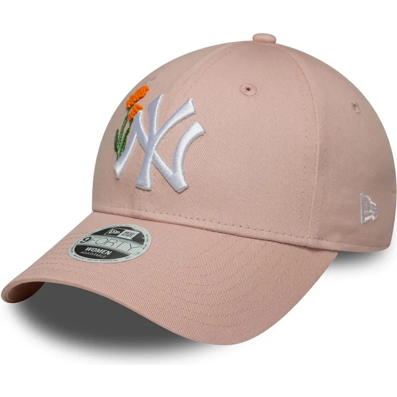 shapka-izvita-roza-reguliruema-9forty-beaded-na-new-york-yankees-mlb-ot-new-era