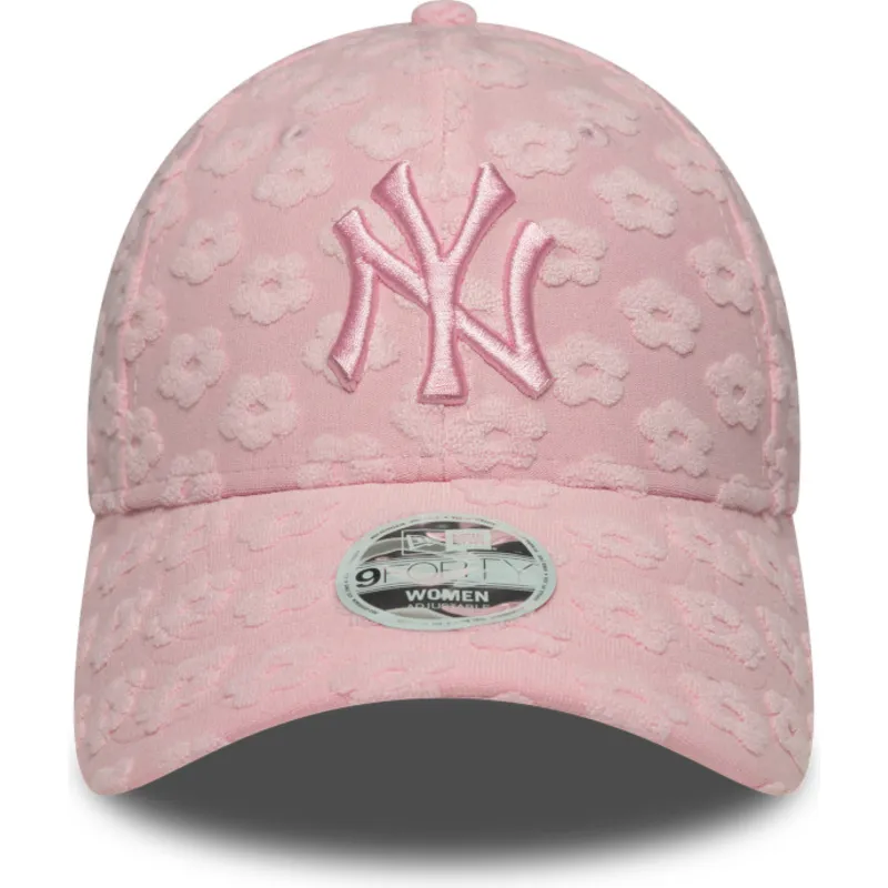 shapka-izvita-roza-reguliruem-9forty-floral-towelling-na-new-york-yankees-mlb-ot-new-era