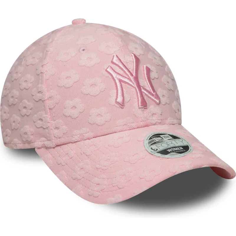 shapka-izvita-roza-reguliruem-9forty-floral-towelling-na-new-york-yankees-mlb-ot-new-era