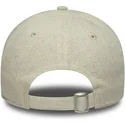 beige-verstellbare-damenkappe-mit-gebogenem-schirm-und-beigem-logo-9twenty-linen-der-new-york-yankees-mlb-von-new-era