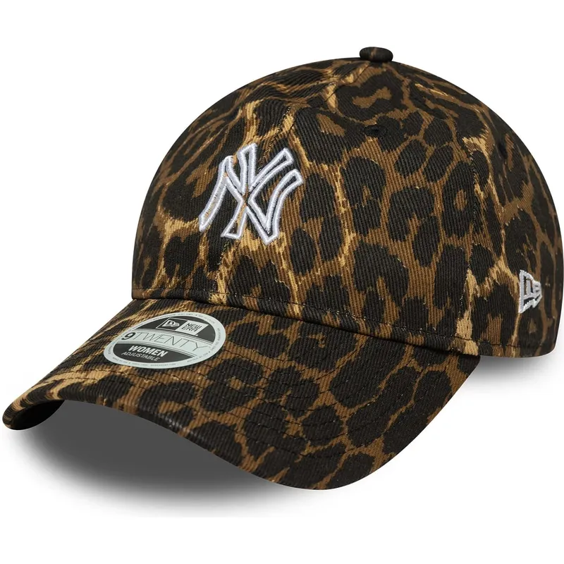 shapka-izvita-leopard-reguliruem-9twenty-outline-na-new-york-yankees-mlb-ot-new-era