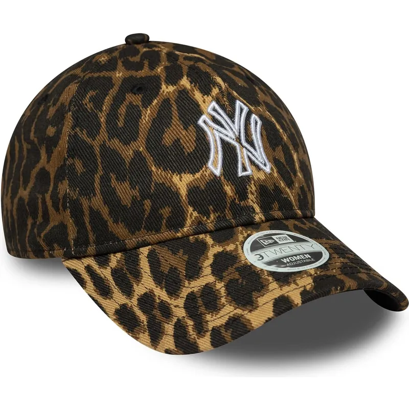 shapka-izvita-leopard-reguliruem-9twenty-outline-na-new-york-yankees-mlb-ot-new-era
