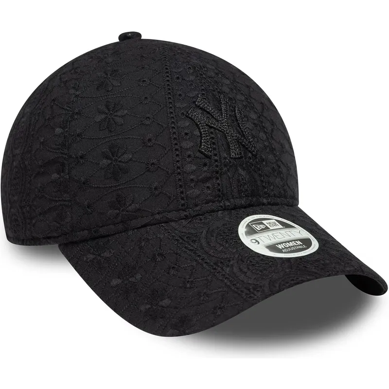 new-era-izvita-periferiya-damska-cherno-logo-9twenty-broderie-new-york-yankees-mlb-cherna-reguliruema-shapka