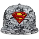 shapka-ploska-cherna-snapbek-za-deca-9fifty-all-over-print-na-superman-dc-comics-ot-new-era