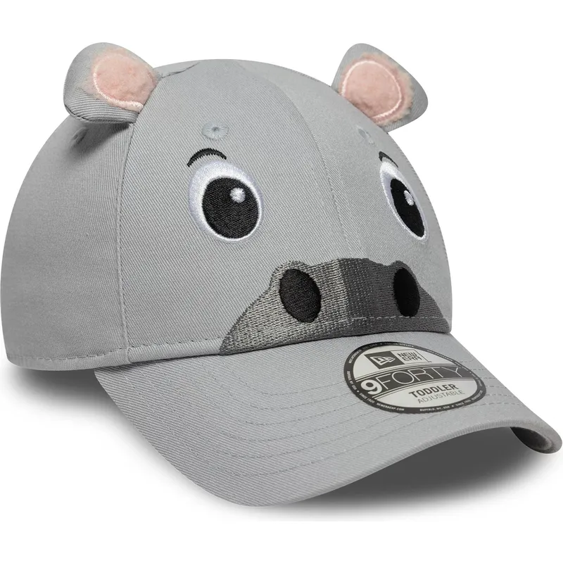 gra-justerbar-buet-kasket-til-born-9forty-animal-fra-new-era