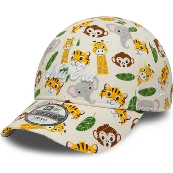 Casquette courbée beige ajustable pour enfant 9FORTY All Over Print Safari New Era