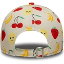 beige-verstellbare-kinderkappe-mit-gebogenem-schirm-9forty-all-over-print-fruit-von-new-era