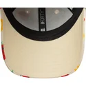beige-verstellbare-kinderkappe-mit-gebogenem-schirm-9forty-all-over-print-fruit-von-new-era
