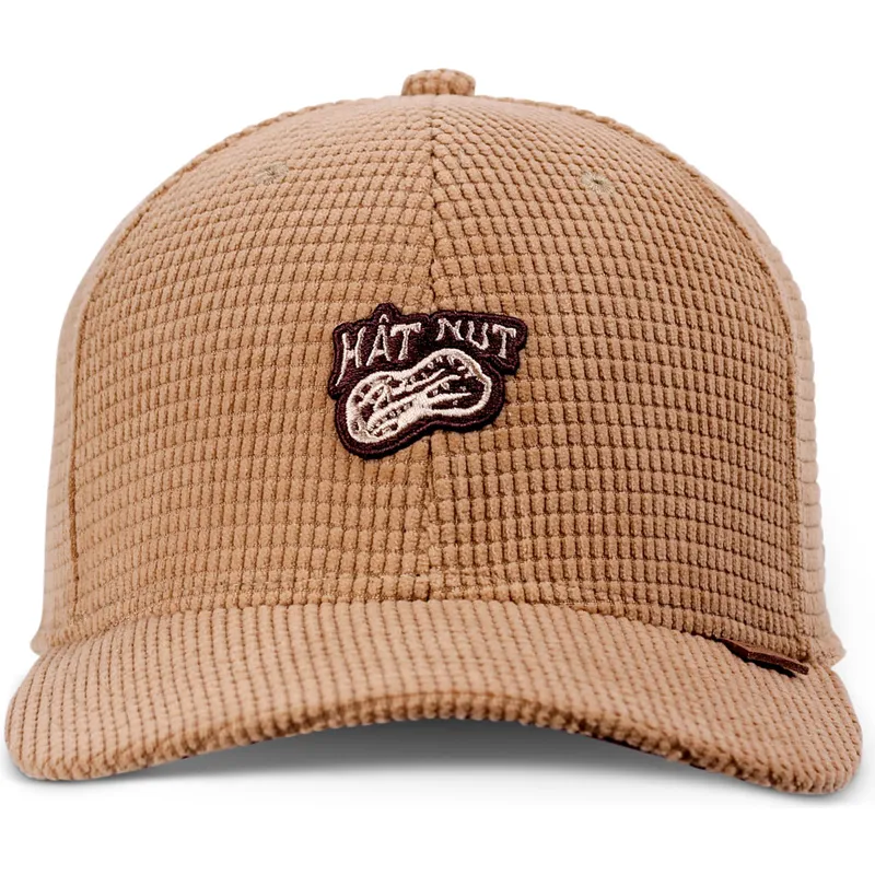 brun-buet-snapback-kasket-truefit-hat-nut-waffle-fra-djinns