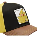 capslab-curved-brim-pikachu-pmk6-pik-pokemon-black-yellow-and-brown-snapback-cap