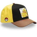 capslab-curved-brim-pikachu-pmk6-pik-pokemon-black-yellow-and-brown-snapback-cap