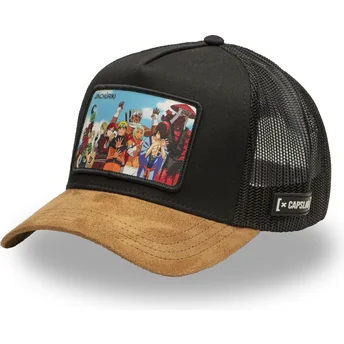 Schwarze und braune Trucker-Kappe Jinchūriki JIN Naruto von Capslab