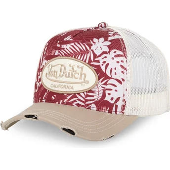 Шапка извита тракер червена снапбек PRINT03 от Von Dutch