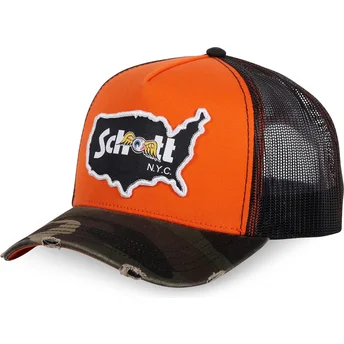 Gorra Trucker Orange und Camouflage CAMOO von Von Dutch x Schott NYC